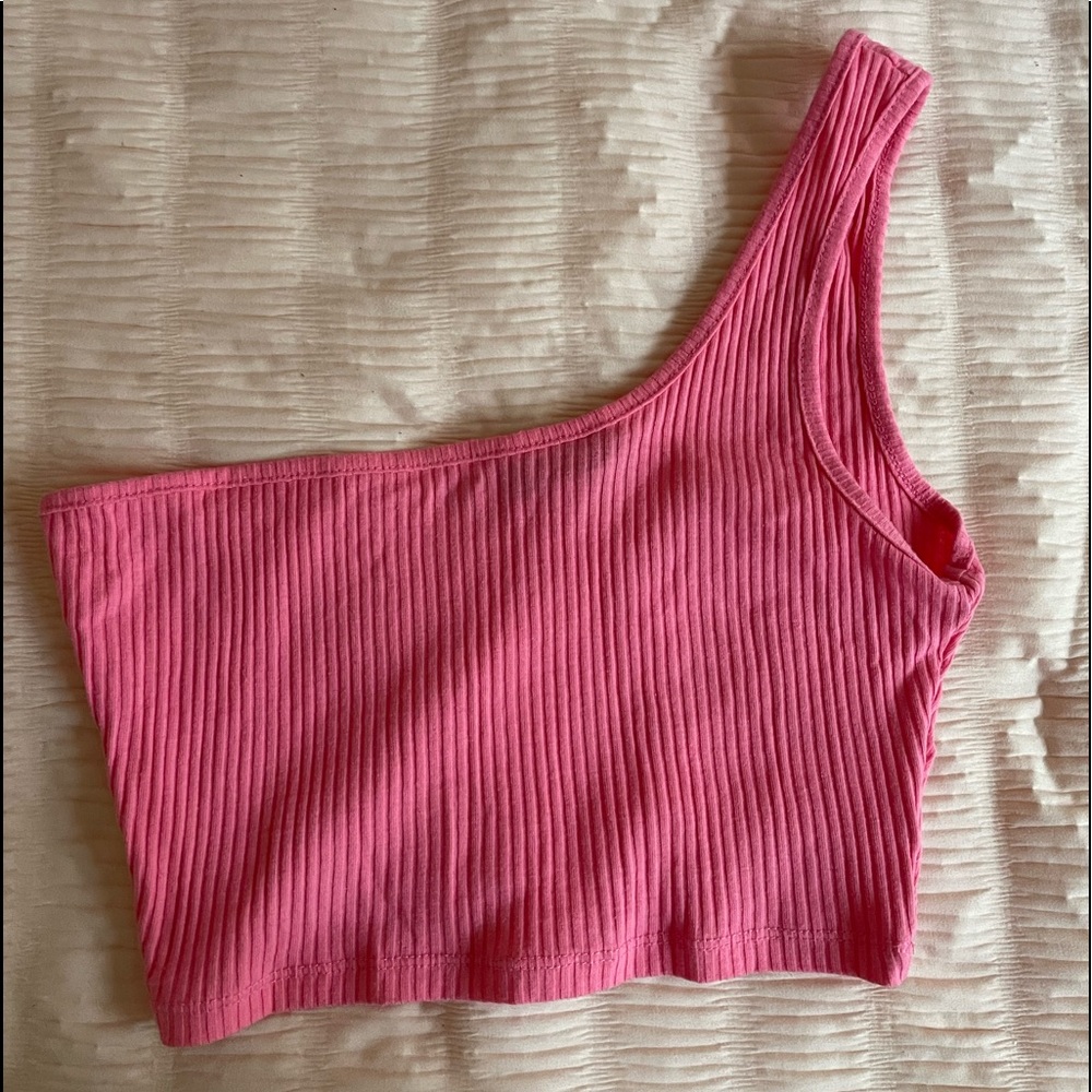 SHEIN One Shoulder Top Pink